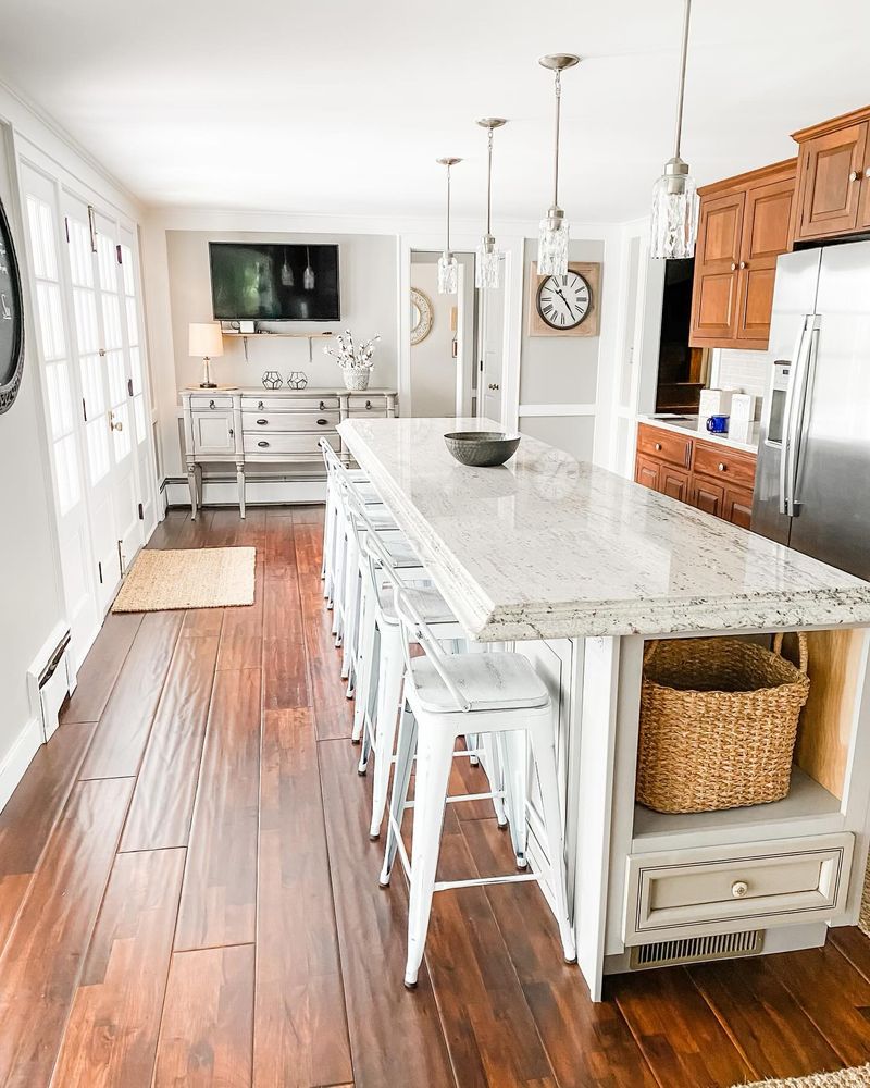 White kitchen island