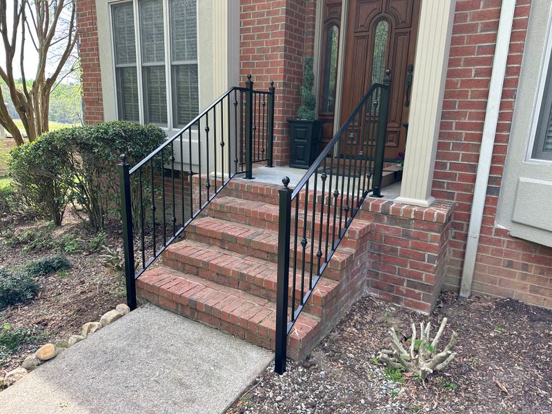 Ornamental iron railings