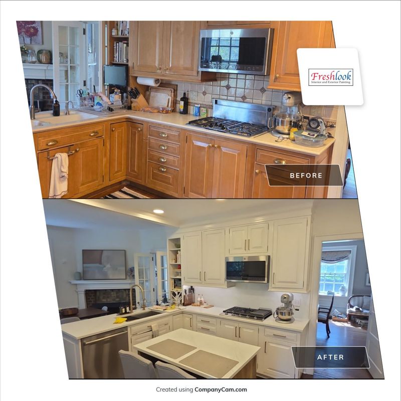 Kitchen Cabinet Painting in Ardmore, PA | Sherwin-Williams Snowbound Finish