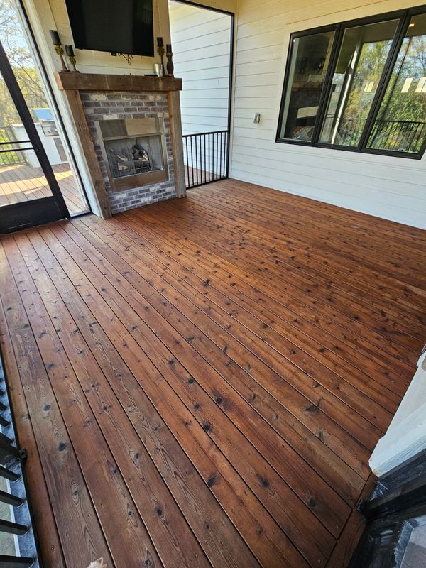 Deck staining 