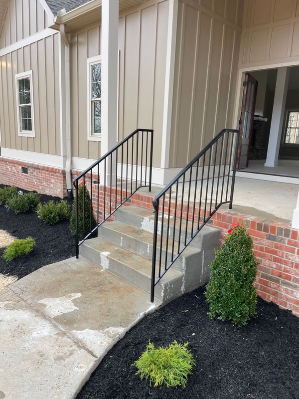 Ornamental iron railings