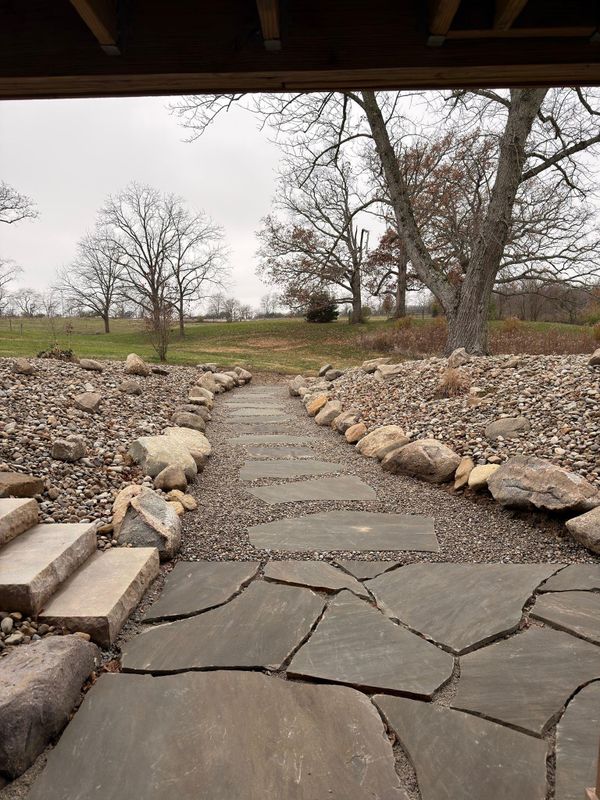 Flagstone Walkway Installation