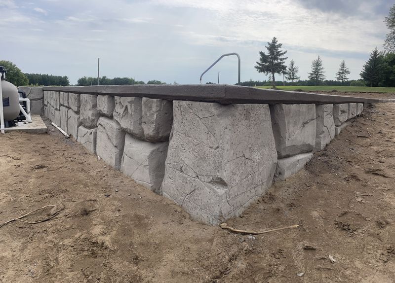 Carved Concrete Retaining Walls 