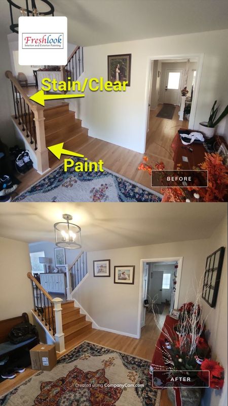 Interior Painting in Springfield, PA | Office, Foyer & Staircase Refinishing