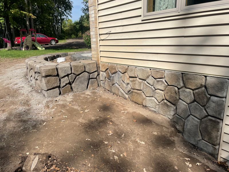 Carved Concrete Retaining Walls 
