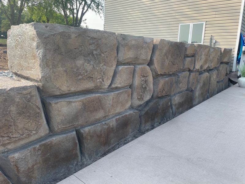 Carved Concrete Retaining Walls 
