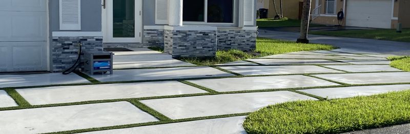 Concrete Squares with Faux Grass or Rocks