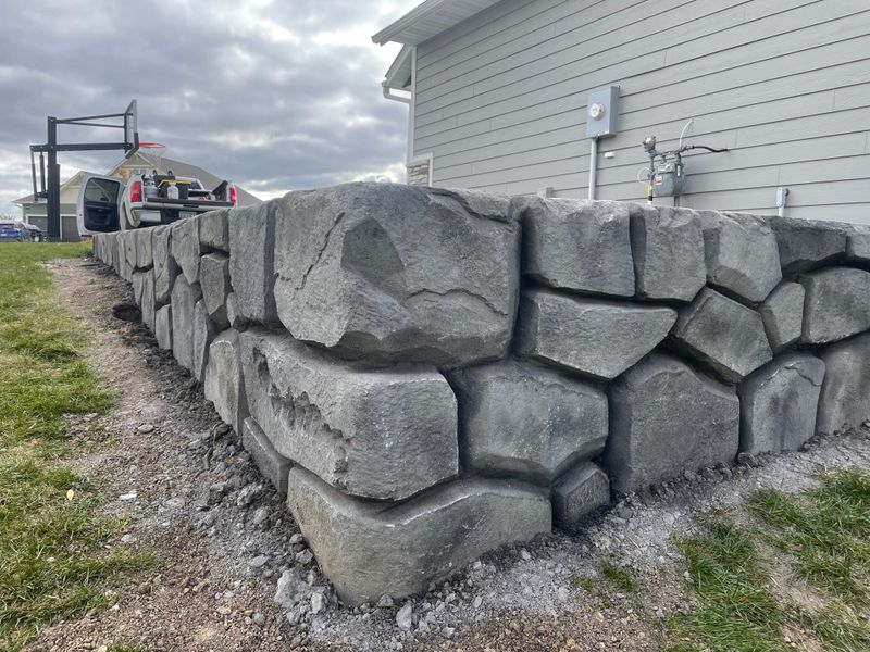 Carved Concrete Retaining Walls 