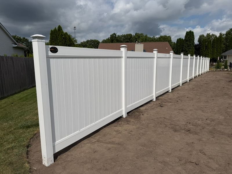 Vinyl Privacy Fence with Post Lights in Almont, MI