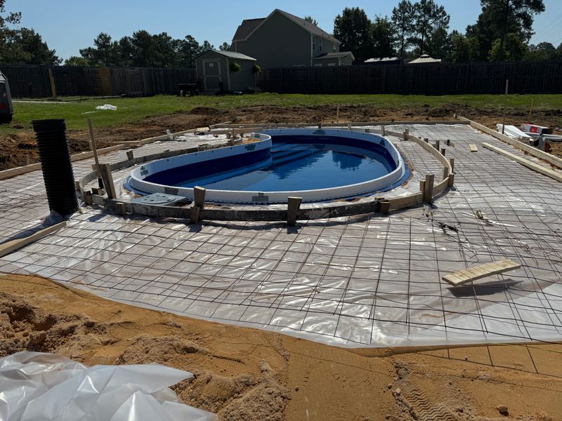 Stamp concrete pool