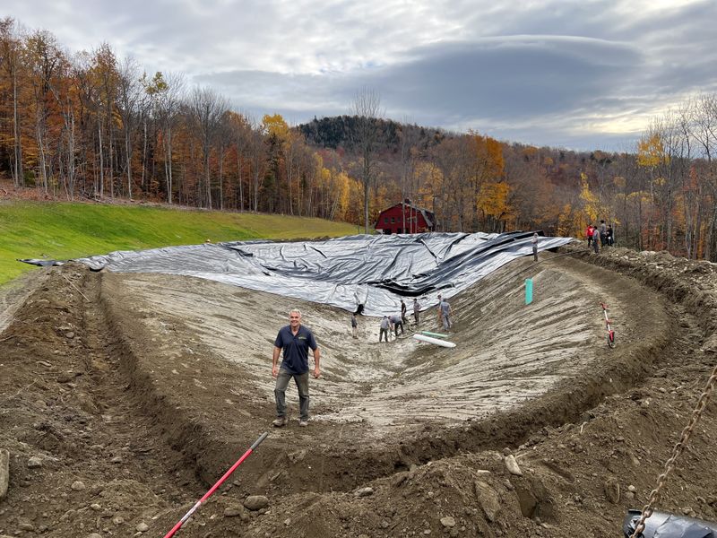 Carving a Pond into a Mountain Side