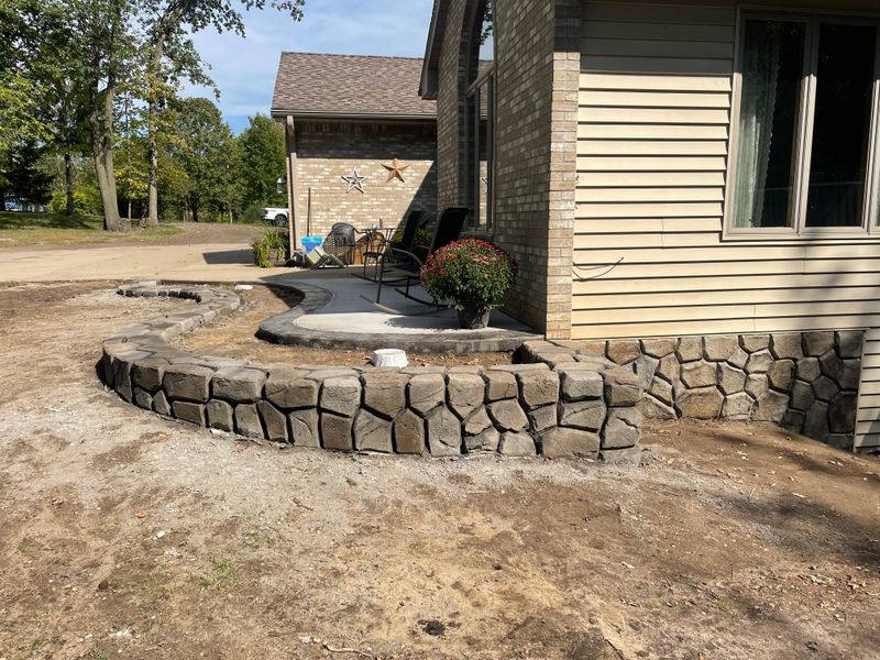 Carved Concrete Retaining Walls 