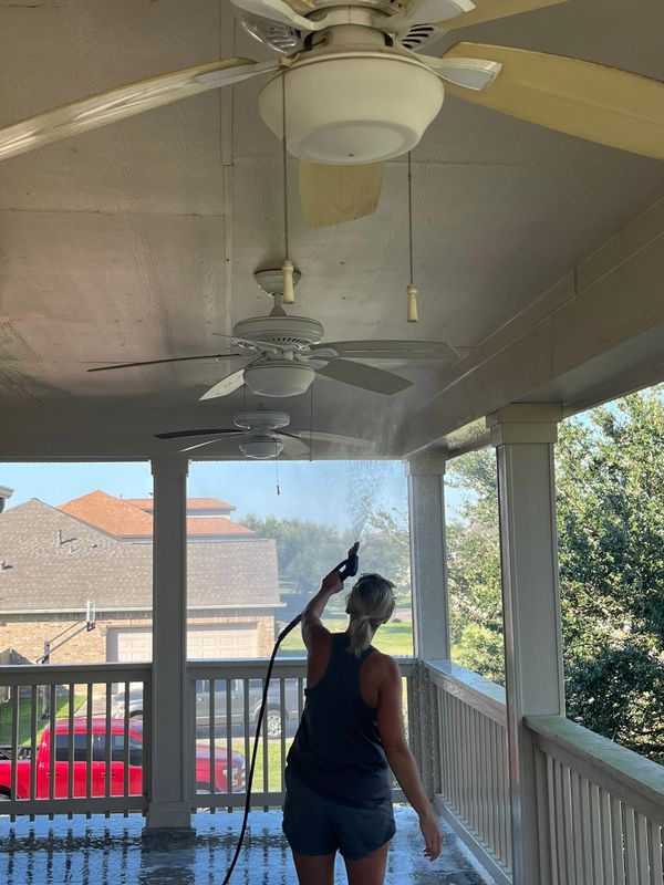 Pressure washing and soft washing