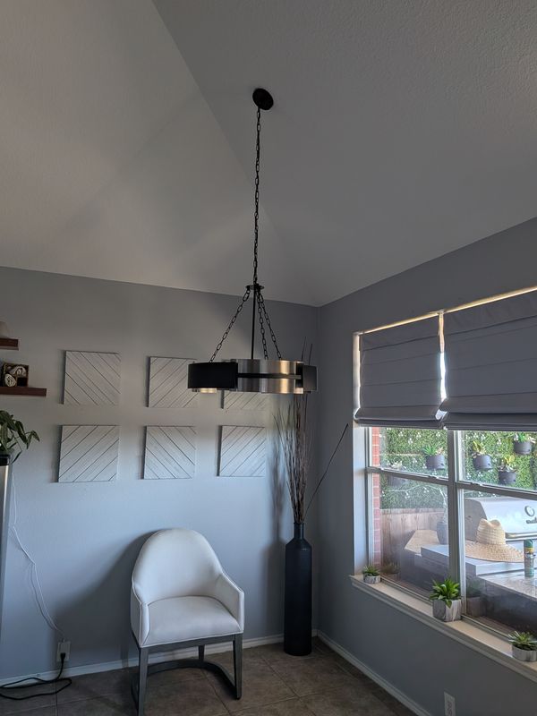 High Ceiling Chandelier Installation
