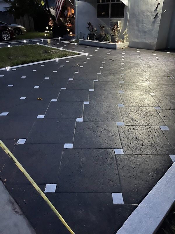 Concrete Squares with Faux Grass or Rocks