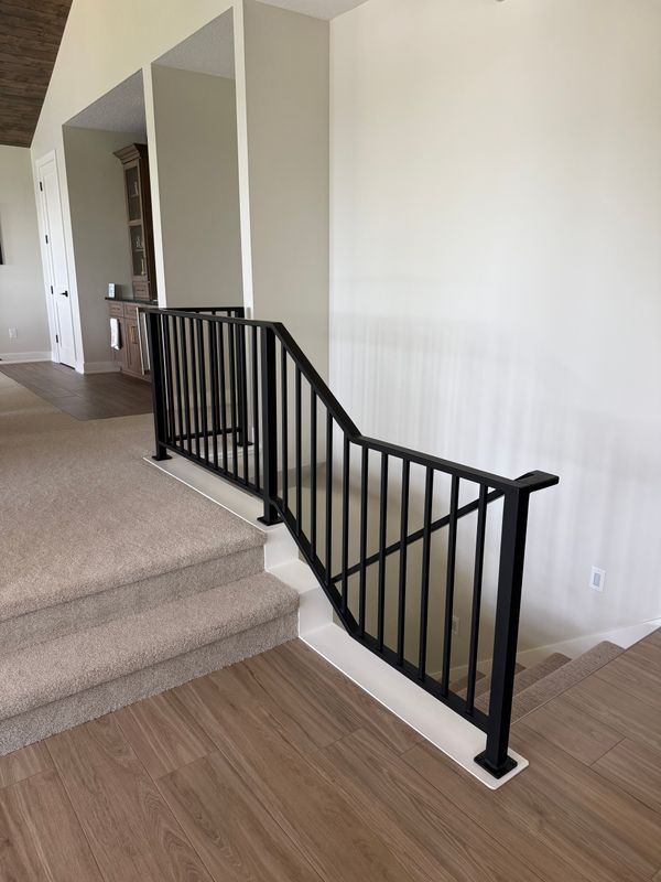 Custom Interior Metal Railing Built for a Bemidji Home
