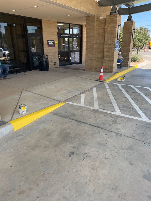 Commercial ADA Ramps, Sidewalk, Parking Bollards w/Signage, Curb/Gutter, Parking Lot Repair