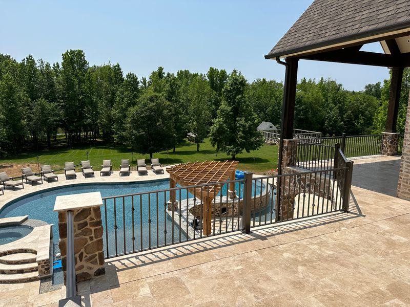 Ornamental iron railings