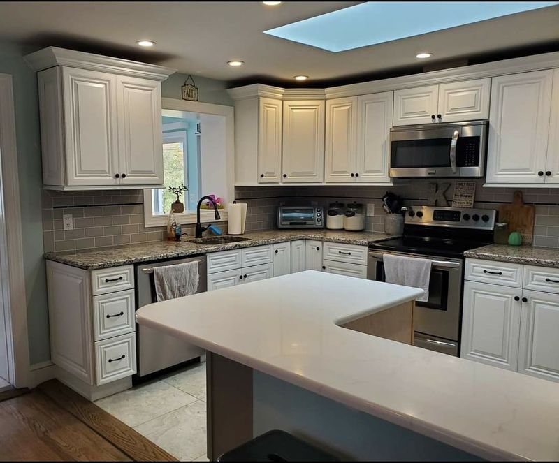 Professionally painted kitchen cabinets