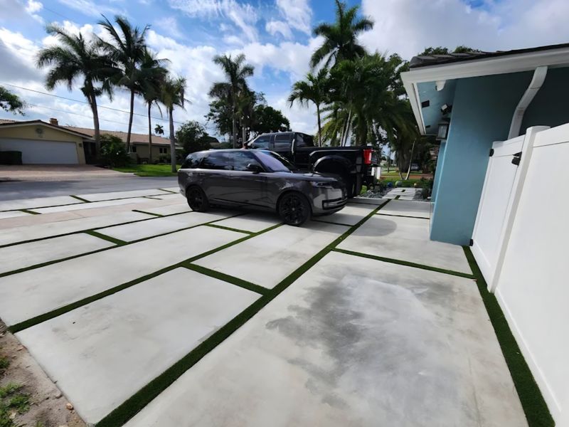 Concrete Squares with Faux Grass or Rocks