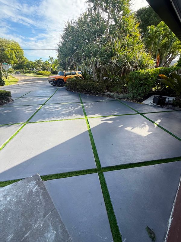 Concrete Squares with Faux Grass or Rocks
