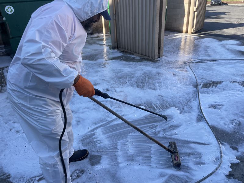 Eco-Safe Dumpster pad Cleaning