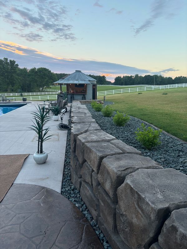 Carved Concrete Retaining Walls 