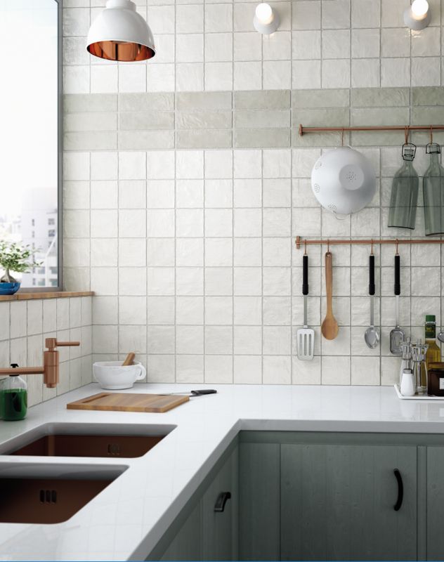 Wall tile wood look japandi design