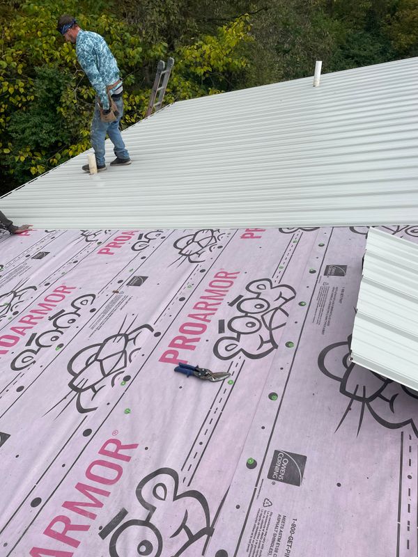 Metal roof installation