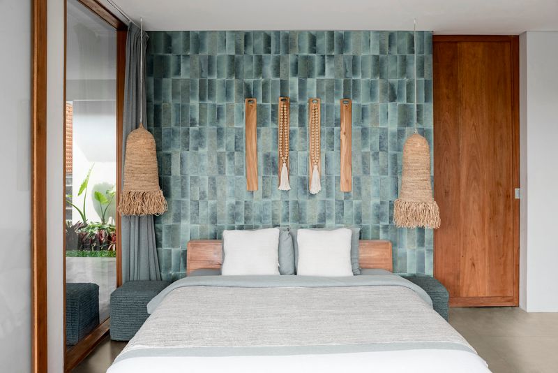 Wall tile wood look japandi design