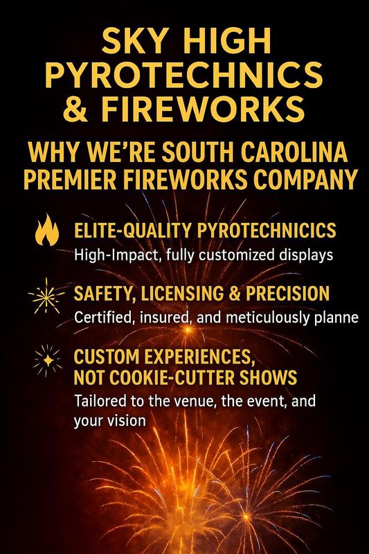 Fireworks display company, South Carolina