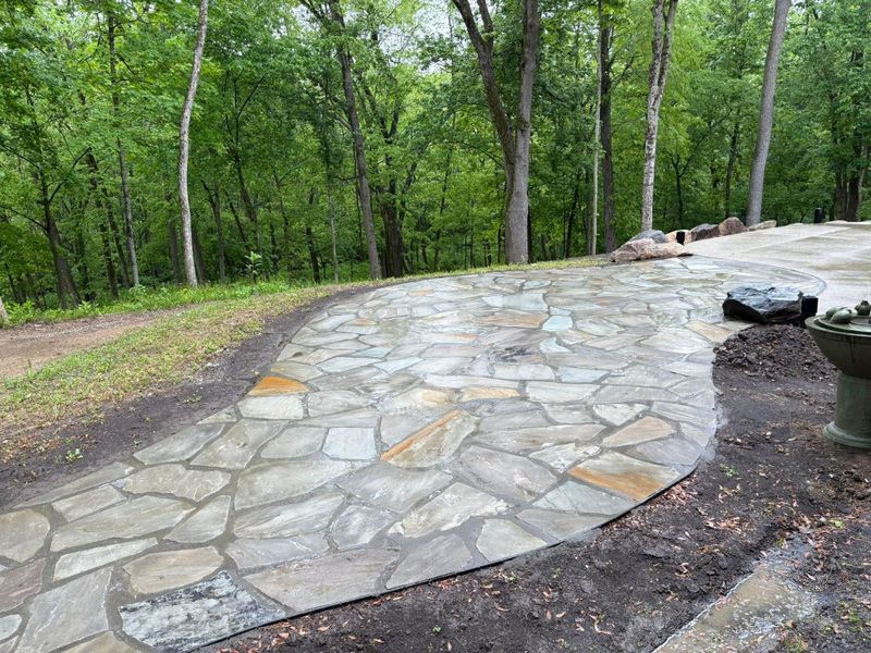 Flagstone Walkway Installation