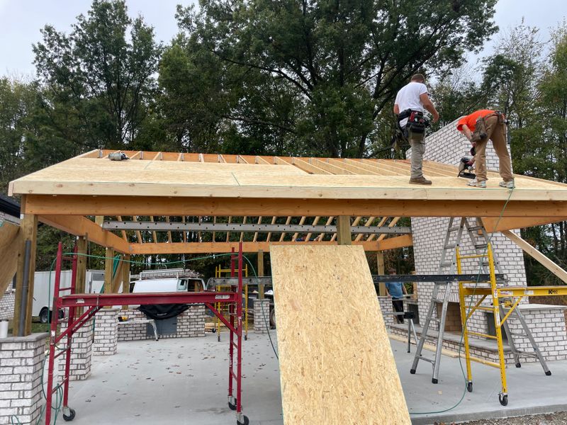 New construction roof installation