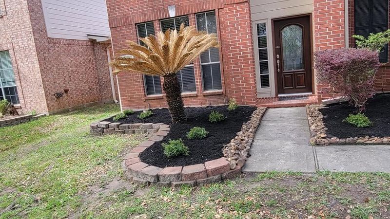 Pine Straw & Rock Bed Installation