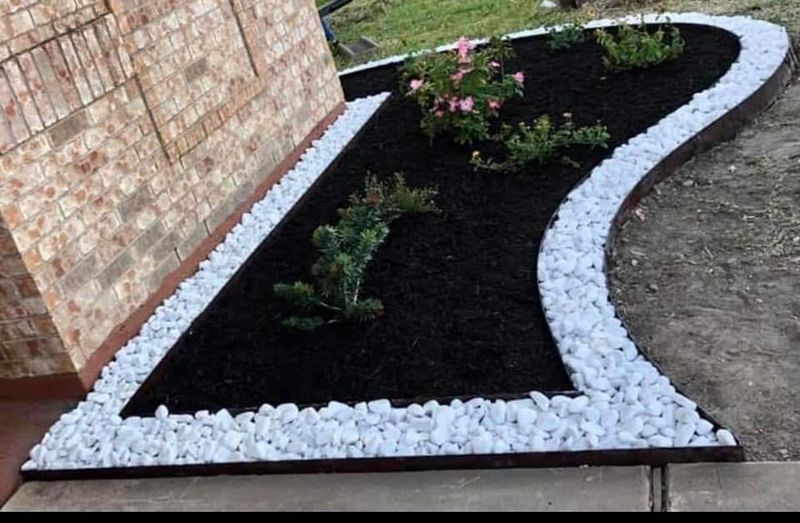 Pine Straw & Rock Bed Installation