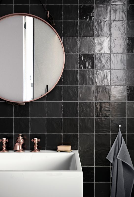 Wall tile wood look japandi design