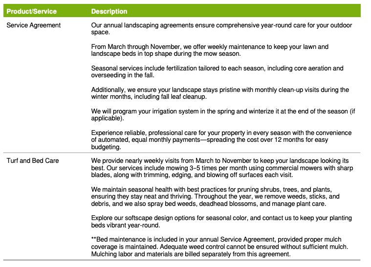 Maintenance Service Agreements
