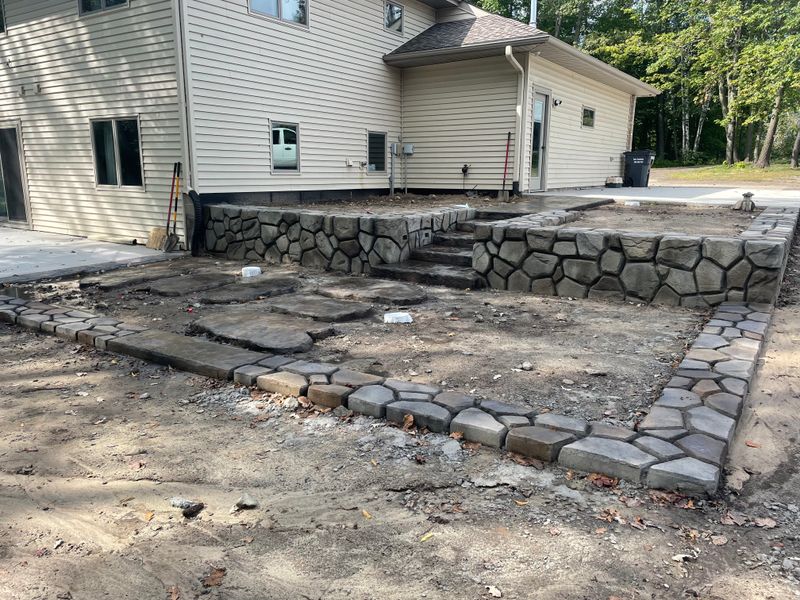 Carved Concrete Retaining Walls 