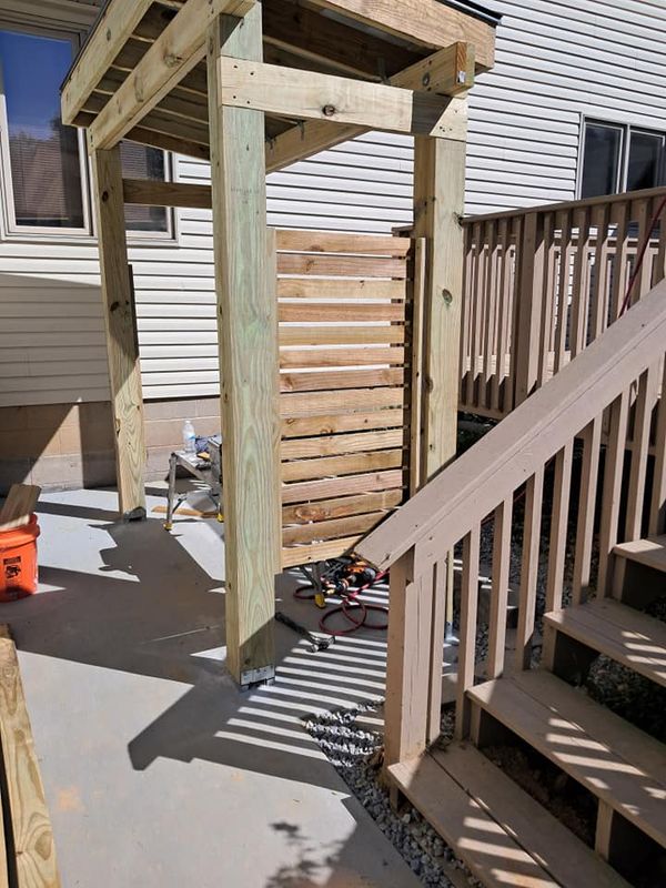 Concrete pad and Grill Hut