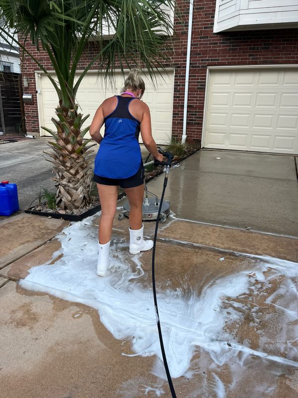 Pressure washing and soft washing