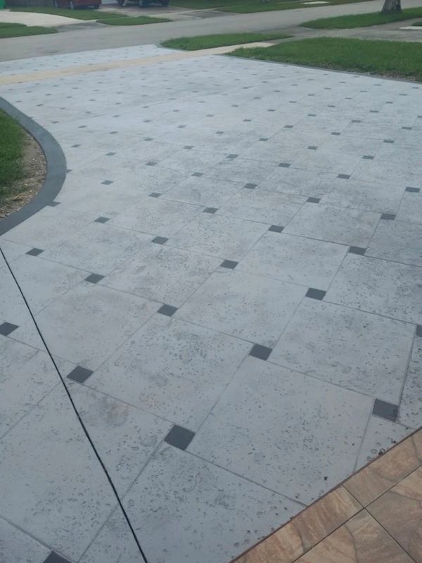 Elegant Stamped Concrete Driveway Transformation