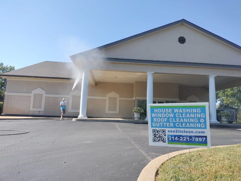 Revitalizing Fenton's Faithful Facade: Bi-Annual Softwash & Window Cleaning by See2it Clean