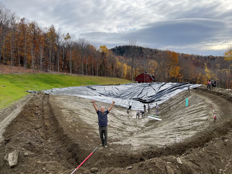 Carving a Pond into a Mountain Side