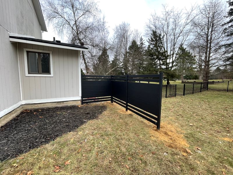 Aluminum Fence Installation with Euro-Style Privacy Screen