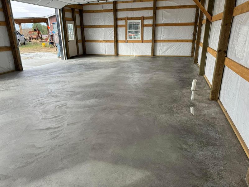 Finished concrete pole barn floor