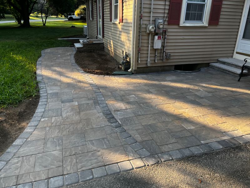 Elegant Paver Walkway & Stone Steps Transformation in Andover, MA by Brouder & Sons Landscaping