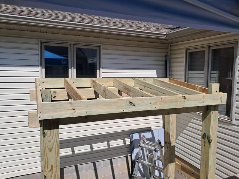 Concrete pad and Grill Hut