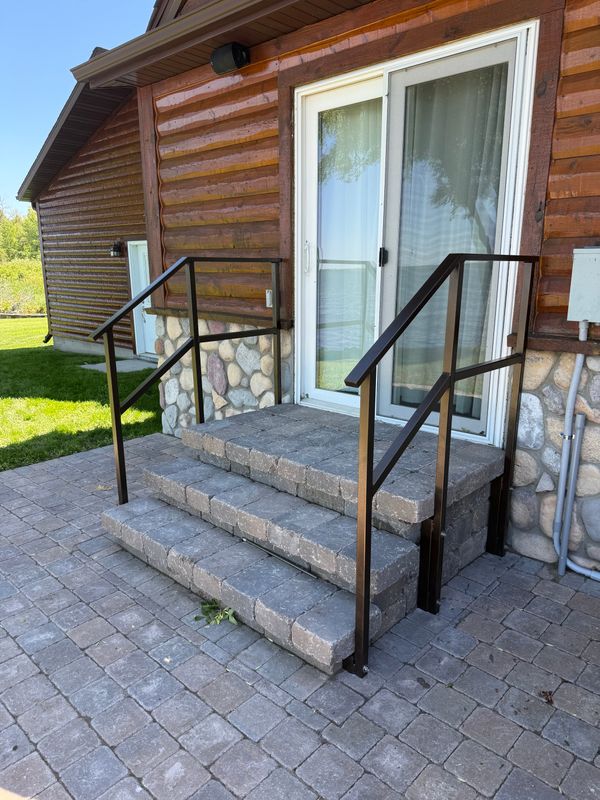 Custom Steel Railing Install at Leech Lake