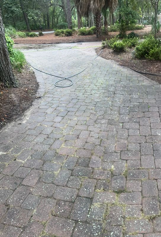 Driveway pressure cleaning
