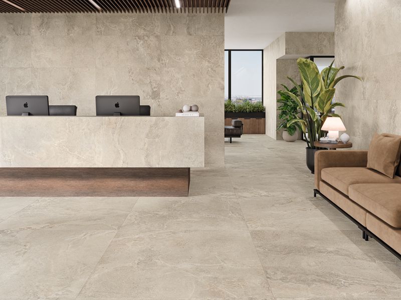 Wall tile wood look japandi design